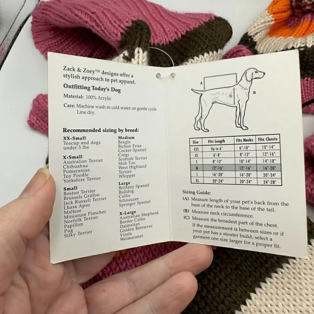 Zack & Zoey Dog Knit Sweater Set Size Medium